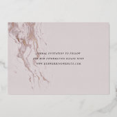 Invitation En Aluminium Calligraphie Script Enregistrer la date Photo Gold (Verso)