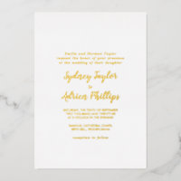 Calligraphie simple dos en or mariage formel or 
