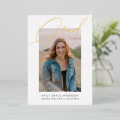 Invitation En Aluminium Calligraphie simple et tendance Trois diplômes pho (Debout devant)