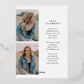 Invitation En Aluminium Calligraphie simple et tendance Trois diplômes pho (Verso)