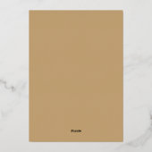 Invitation En Aluminium Calligraphie simple Gold Back Formel Mariage Gold (Verso)