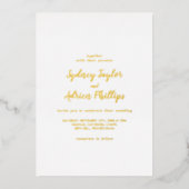 Invitation En Aluminium Calligraphie simple Gold Back Mariage Décontracté  (Recto)