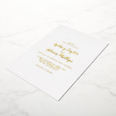 Invitation En Aluminium Calligraphie simple Gold Back Mariage Décontracté (Rotation)