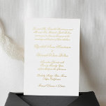 Invitation En Aluminium Calligraphie Véritable Mariage classique or et bla<br><div class="desc">Cette conception fait partie d'une collection ________________________________________________________________________________________________________________________________________________________________________________________________________________________________________________________ questions ou besoin d'autres conceptions ou options veuillez me contacter _____________________ *si vous avez des questions sur la LIVRAISON ou la PRODUCTION,  contactez ZAZZLE HELP OU LE SERVICE CLIENT à l'adresse https://help.zazzle.com/</div>