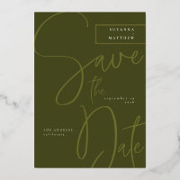 Calligraphie verte d'olive moderne Enregistrer la