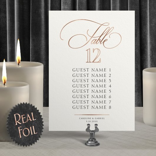 Invitation En Aluminium Calligraphy Script Seating Card