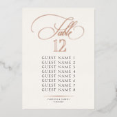 Invitation En Aluminium Calligraphy Script Seating Card (Recto)