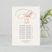 Invitation En Aluminium Calligraphy Script Seating Card (Debout devant)