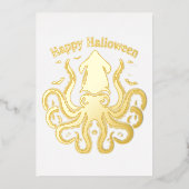 Invitation En Aluminium Calmar géant d'Halloween (Recto)