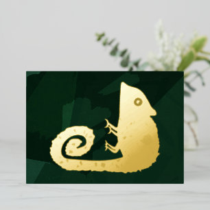 Invitation En Aluminium Caméléon mignon vert