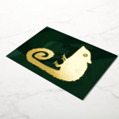 Invitation En Aluminium Caméléon vert mignon (Rotation)