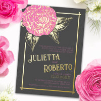 Camélia tatoué mariage rose marron et or