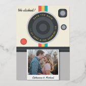 Invitation En Aluminium Caméra instantanée Couple Photo Mariage unique (Recto)