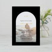 Invitation En Aluminium Camila Black Arch Mariage moderne (Debout devant)
