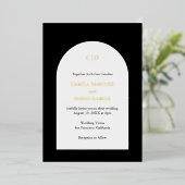 Invitation En Aluminium Camila Black Arch Mariage moderne (Debout devant)