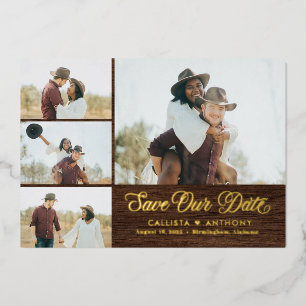 Invitation En Aluminium Campagne Feuille de papier alu Mariage rustique En