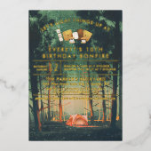 Invitation En Aluminium Camping Bonfire S'mores Fête d'anniversaire (Recto)