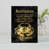 Invitation En Aluminium Cancer vintage du zodiaque (Debout devant)