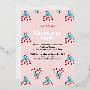 Invitation En Aluminium Canneberges et Rubans de Noël doux