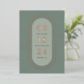Invitation En Aluminium Capsule temps | Modern Deco Foil Enregistrer la ca (Debout devant)