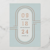 Invitation En Aluminium Capsule temps | Modern Deco Foil Enregistrer la ca (Recto)