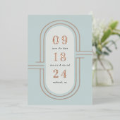 Invitation En Aluminium Capsule temps | Modern Deco Foil Enregistrer la ca (Debout devant)