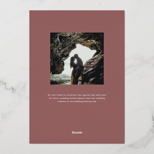 Invitation En Aluminium Capture Amour Mariage Enregistrer la date (Verso)