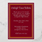 Invitation En Aluminium Cardinal Red/Gold/Silver, Diagonal Graduation (Verso)