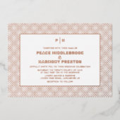 Invitation En Aluminium Carnaby Confetti Rose Mariage blanc or (Recto)