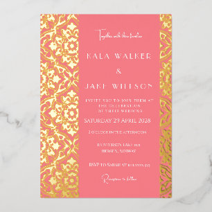 Invitation En Aluminium Carreau italien sophistiqué rose blush (uni)