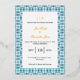 Invitation En Aluminium Carrelage méditerranéen italien bleu