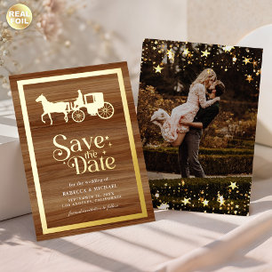 Invitation En Aluminium Carrosse de Conte de Fées Mariage Date à Sauvegard