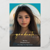 Invitation En Aluminium Carton de Remise de Diplôme Minimaliste Moderne av (Recto)