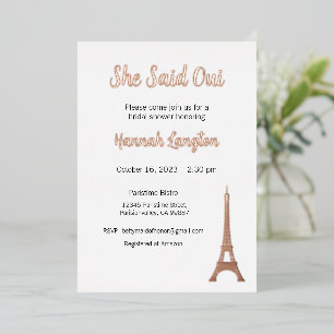 Invitation En Aluminium Carton d'invitation à une fête de mariage, Elle a