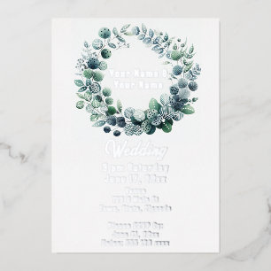 Invitation En Aluminium Carton d'invitation botanique au motif d'eucalyptu