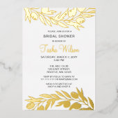 Invitation En Aluminium Carton d'invitation de douche de mariée botanique (Recto)