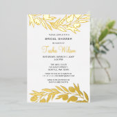 Invitation En Aluminium Carton d'invitation de douche de mariée botanique (Debout devant)