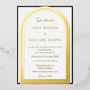 Invitation En Aluminium Carton d'invitation de mariage à arc classique (bo