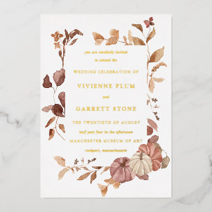 Invitation En Aluminium Carton d'invitation de mariage à feuilles d'automn