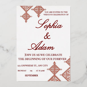 Invitation En Aluminium Carton d'invitation de mariage à motif berbère mar