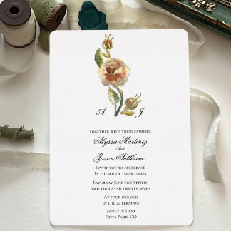 Invitation En Aluminium Carton d'invitation de mariage à motif floral brod