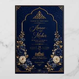 Invitation En Aluminium Carton d'invitation de mariage au palais bleu roya