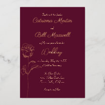 Carton d'invitation de mariage classique Bourgogne