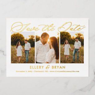 Invitation En Aluminium Carton d'invitation de mariage élégant Trio FOIL "
