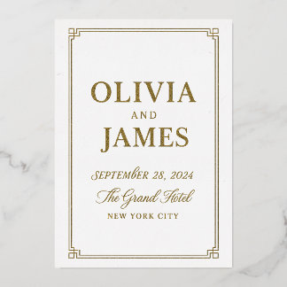 Invitation En Aluminium Carton d'invitation de mariage en feuille d'or – M