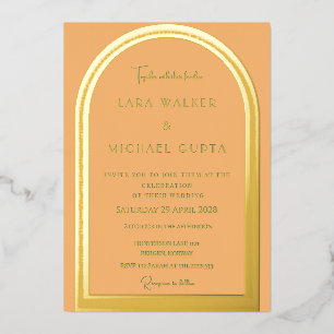 Invitation En Aluminium Carton d'invitation de mariage en feuille d'orange