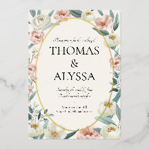 Carton d'invitation de mariage floral avec détail