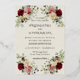 Invitation En Aluminium Carton d'invitation de mariage floral élégant & ca