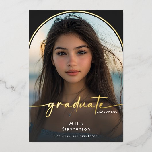 Invitation En Aluminium Carton d'invitation de remise de diplômes moderne (Recto)