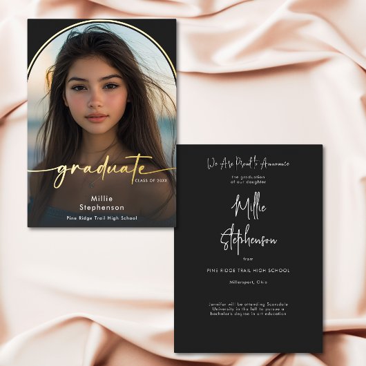 Invitation En Aluminium Carton d'invitation de remise de diplômes moderne